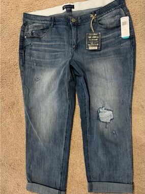 Democracy Distressed “Ab”Solution Girlfriend Jeans